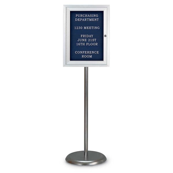 Corkboard, Triple Door, Radius Frame, 96x48", Black/Cobalt